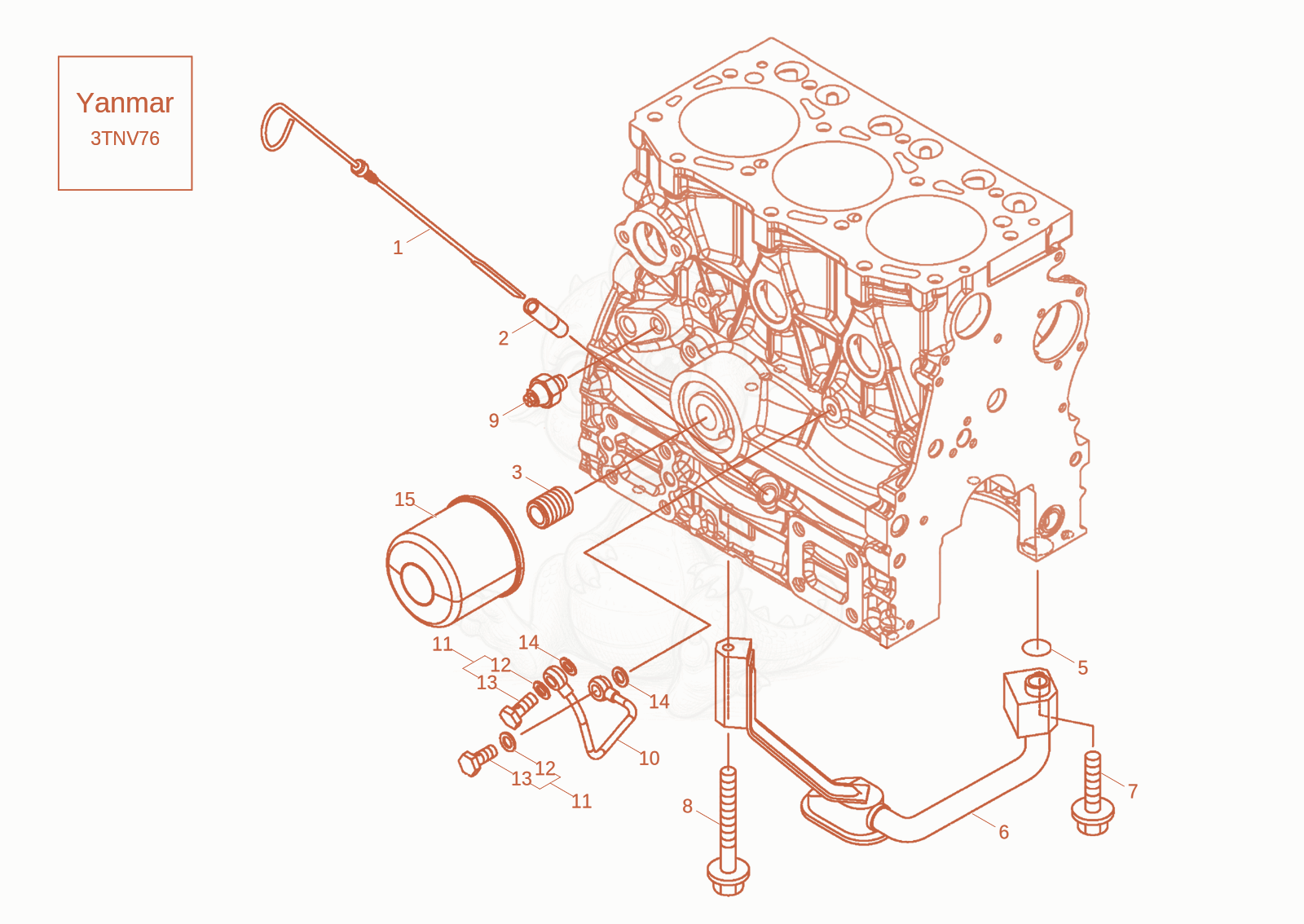 Exploded parts diagram of the LUB OIL SYSTEM of a Wacker Neuson DW20-2, with numbered balloons