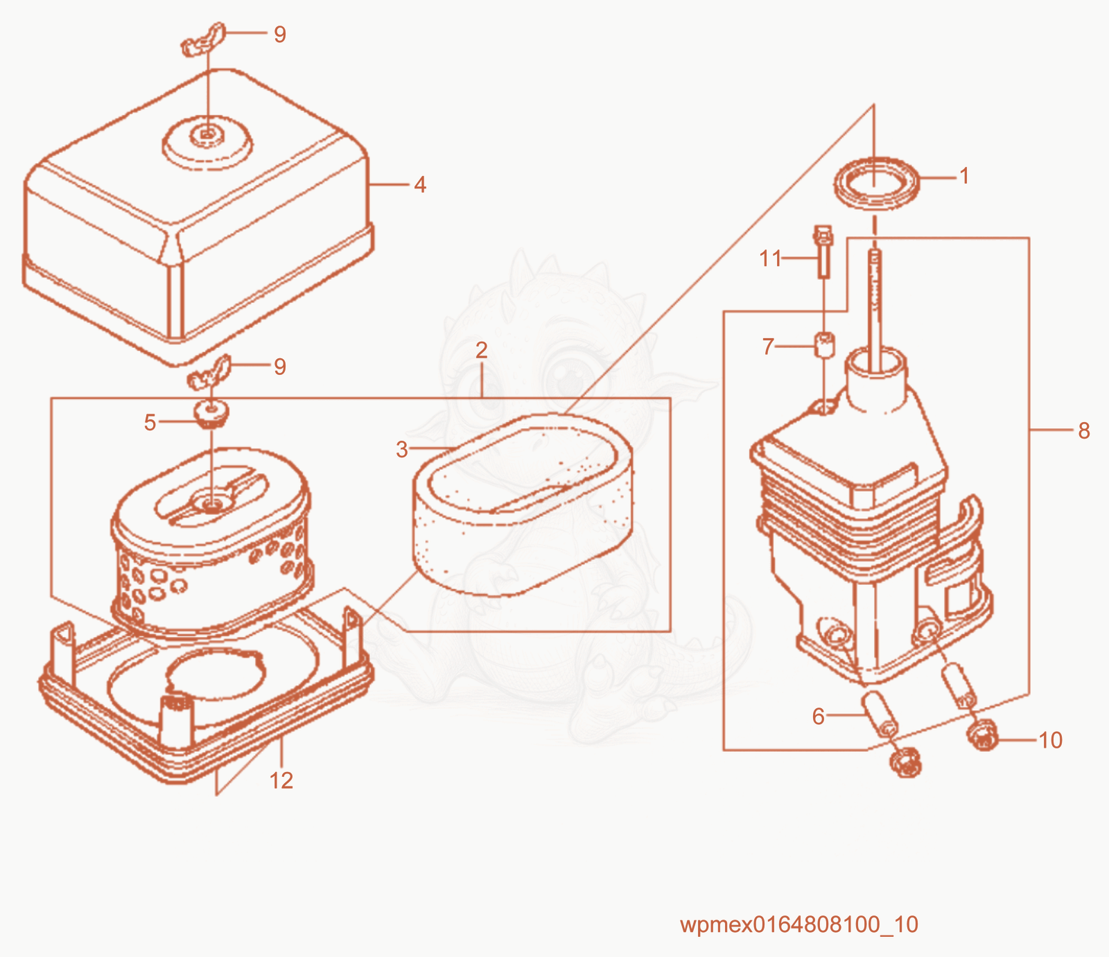 Exploded parts diagram of the Air Cleaner of a Wacker Neuson CT36-5AEU, with numbered balloons