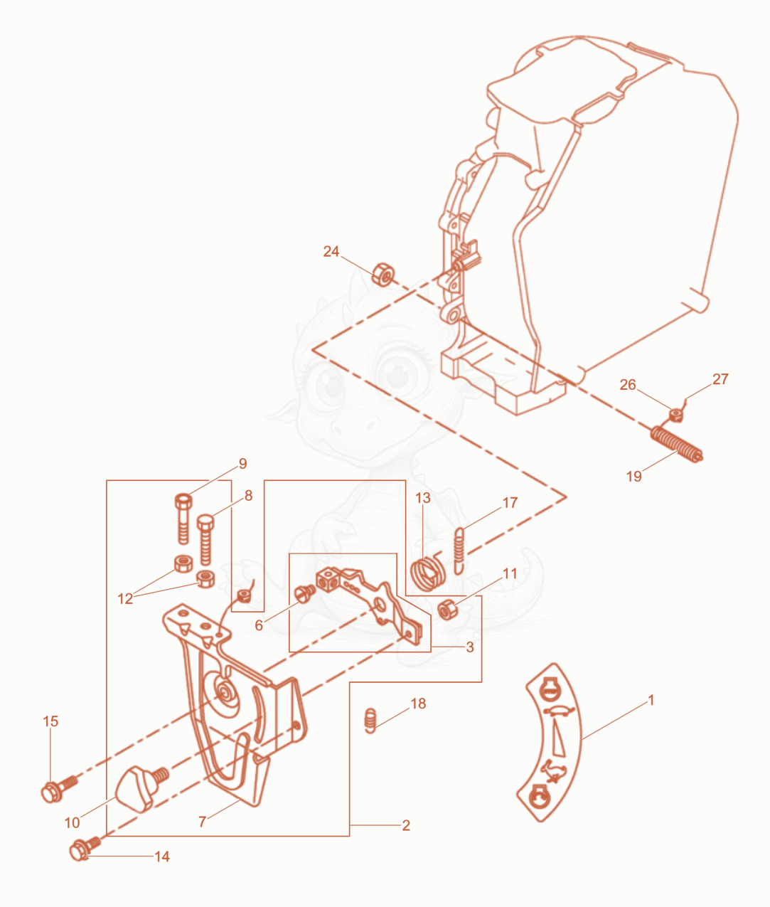 Exploded parts diagram of the Governor of a Wacker Neuson RD7YEHFLRC, with numbered balloons