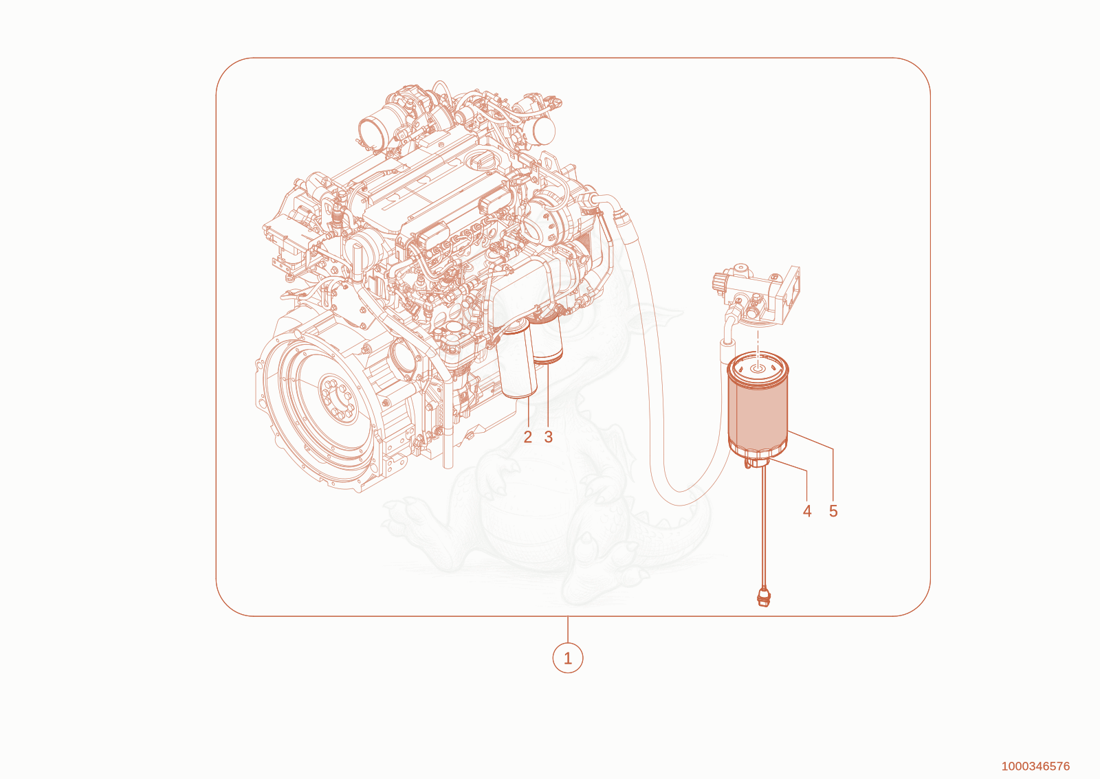 Exploded parts diagram of the maintenance kit of a Wacker Neuson TH755(416-04), with numbered balloons