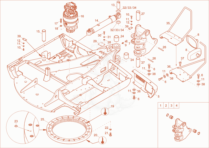 Exploded parts diagram of the chassis of a Wacker Neuson 9503, with numbered balloons