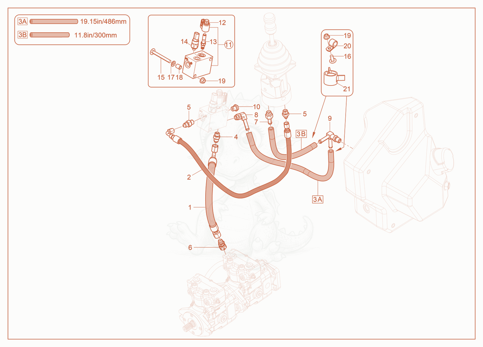 Exploded parts diagram of the Brake System of a Wacker Neuson SM60, with numbered balloons