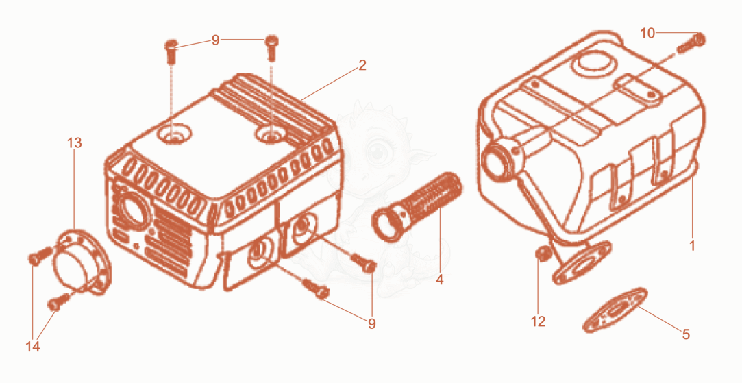 Exploded parts diagram of the Muffler of a Wacker Neuson WP1550AWCN, with numbered balloons