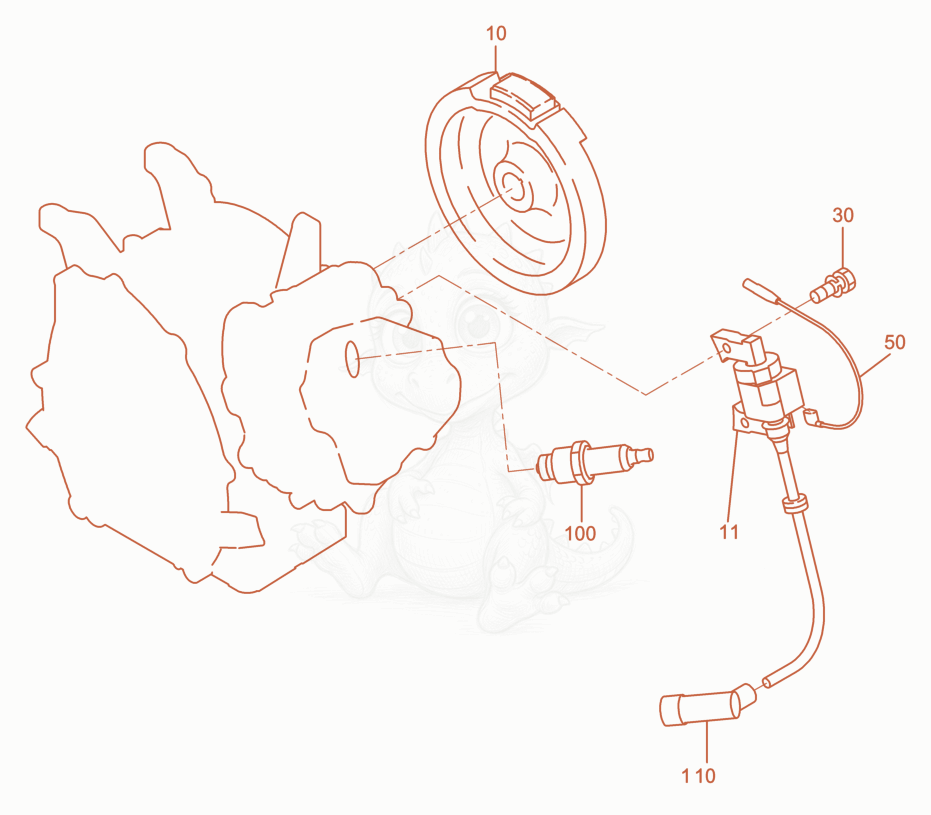 Exploded parts diagram of the Flywheel compl. of a Wacker Neuson GH3500, with numbered balloons