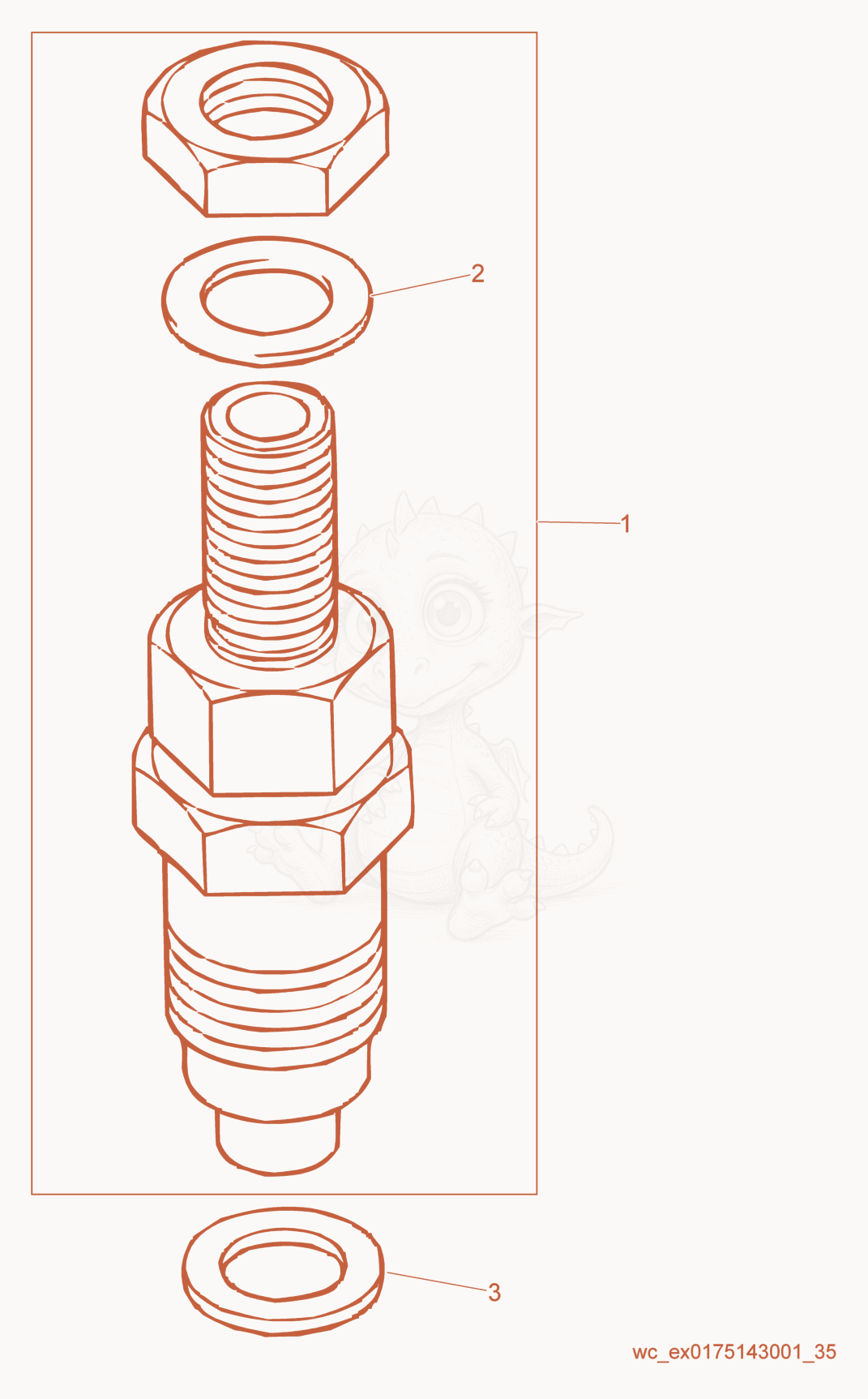 Exploded parts diagram of the Injector of a Wacker Neuson RD27-120, with numbered balloons