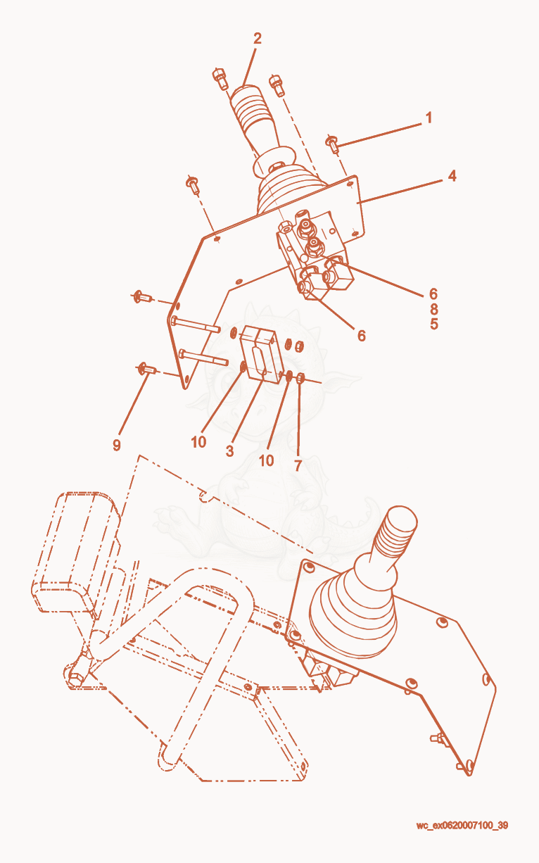 Exploded parts diagram of the Hydraulic Valve Directional Control of a Wacker Neuson RD27-120, with numbered balloons