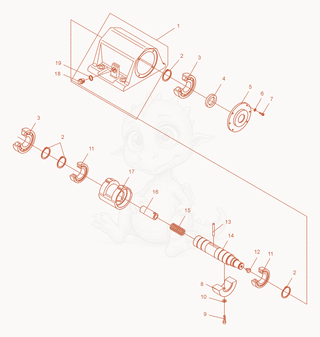 Exploded parts diagram of the Exciter cpl. of a Wacker Neuson DPS3060HV, with numbered balloons