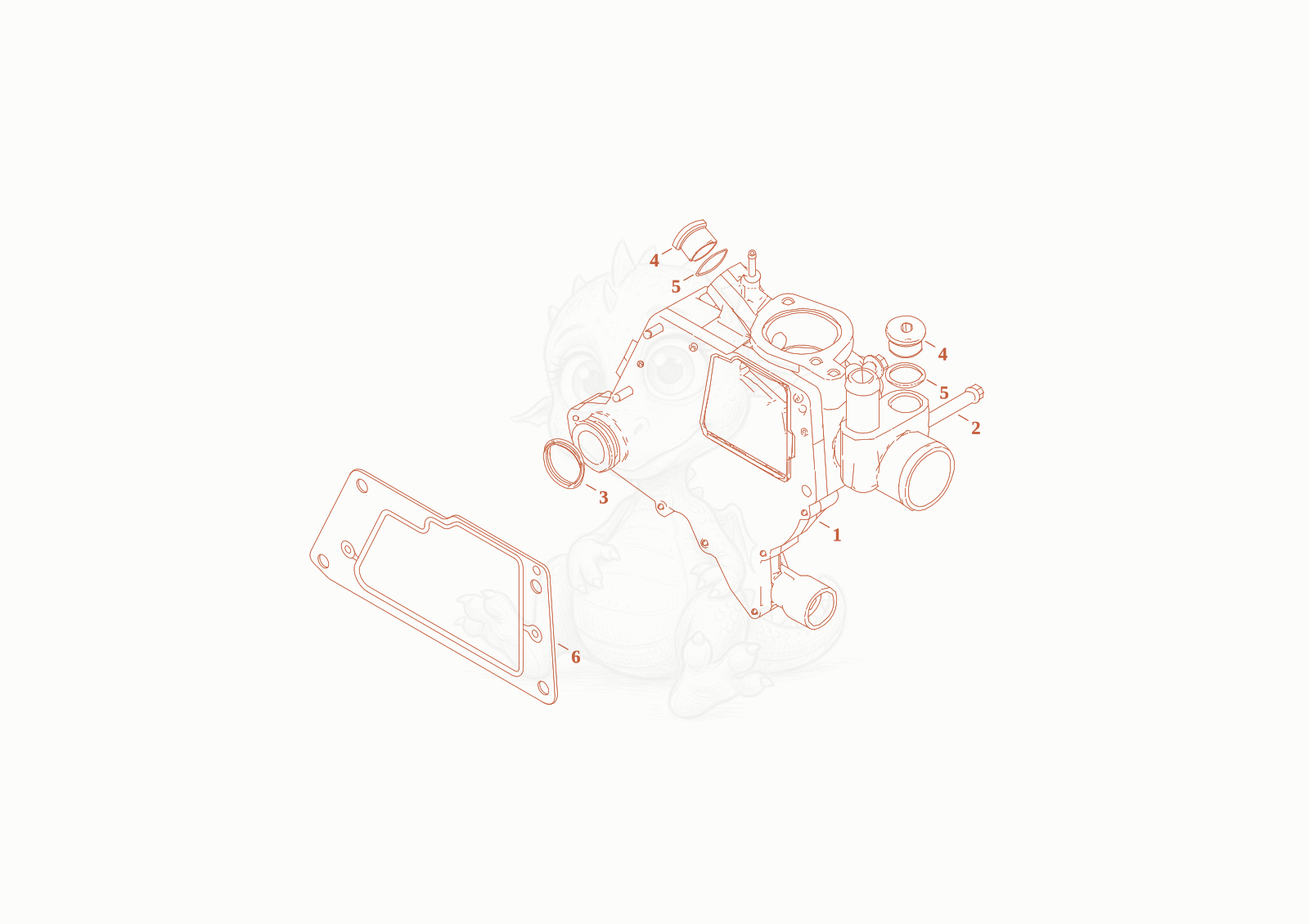 Exploded parts diagram of the water pump of a Wacker Neuson WL52, with numbered balloons