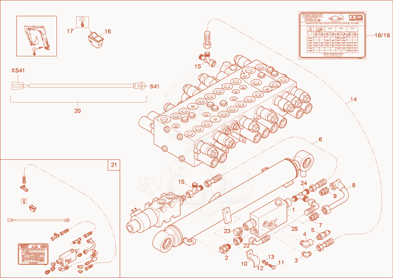 Exploded parts diagram of the stalling load warning g of a Wacker Neuson 38Z3, with numbered balloons