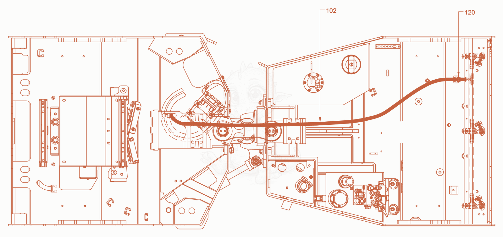Exploded parts diagram of the sprinkling of a Wacker Neuson RD24-100C, with numbered balloons