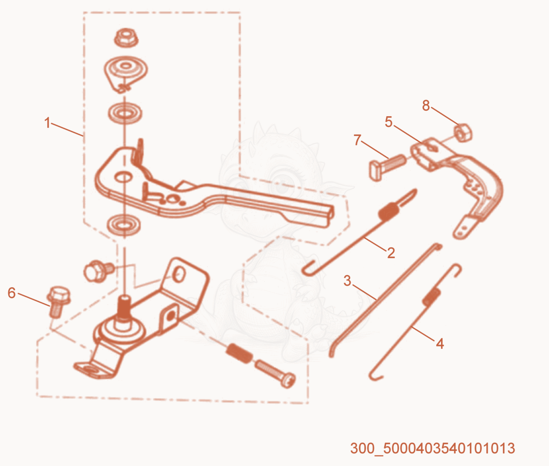 Exploded parts diagram of the Throttle Control of a Wacker Neuson MP15, with numbered balloons