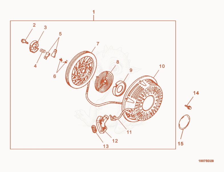 Exploded parts diagram of the Starter of a Wacker Neuson RS800A, with numbered balloons