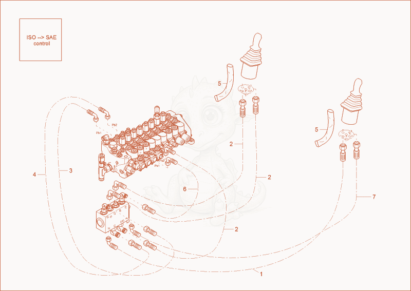 Exploded parts diagram of the 8/2 VALVE INSTALLATION (OPTION) of a Wacker Neuson EZ17, with numbered balloons