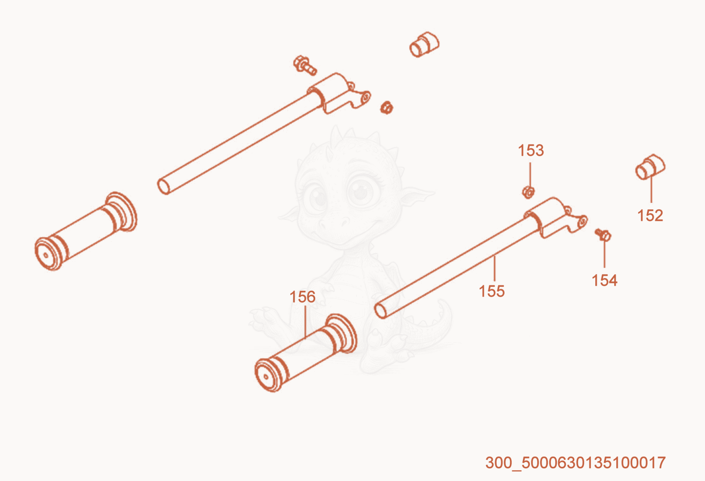 Exploded parts diagram of the Handle cpl. of a Wacker Neuson MG3, with numbered balloons