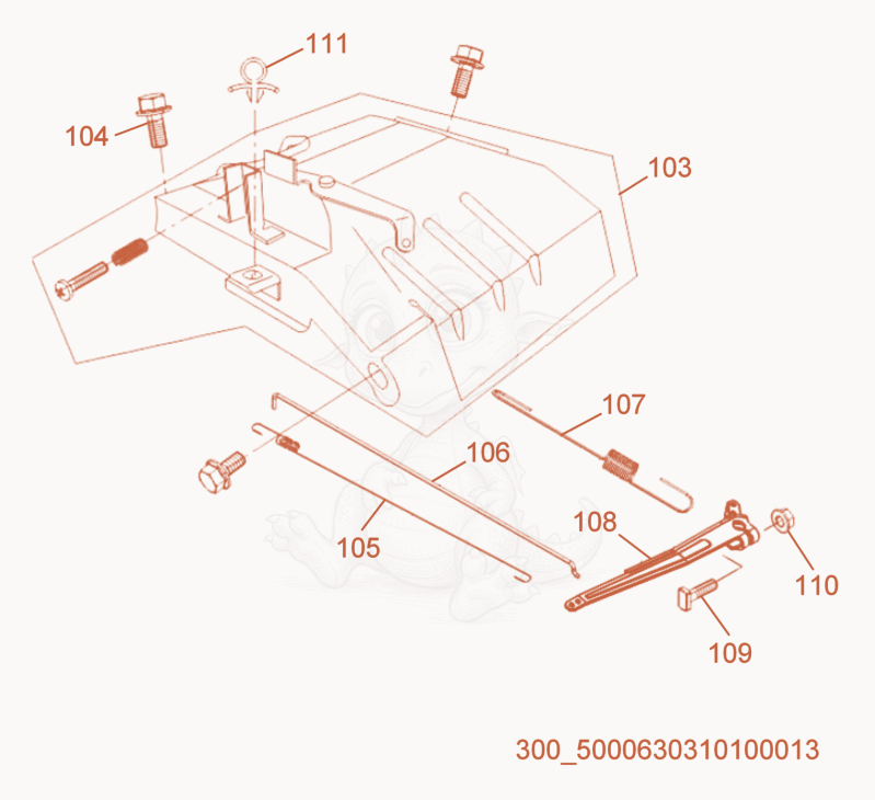 Exploded parts diagram of the Throttle Control of a Wacker Neuson ML440, with numbered balloons