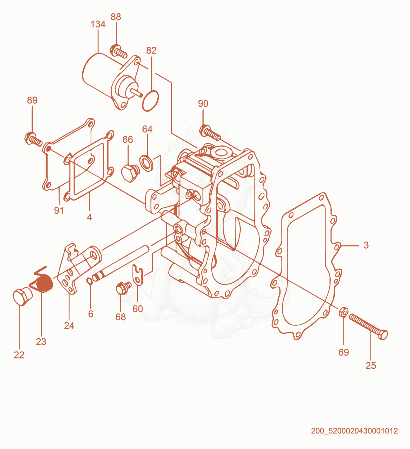 Exploded parts diagram of the Governor of a Wacker Neuson APT4S, with numbered balloons