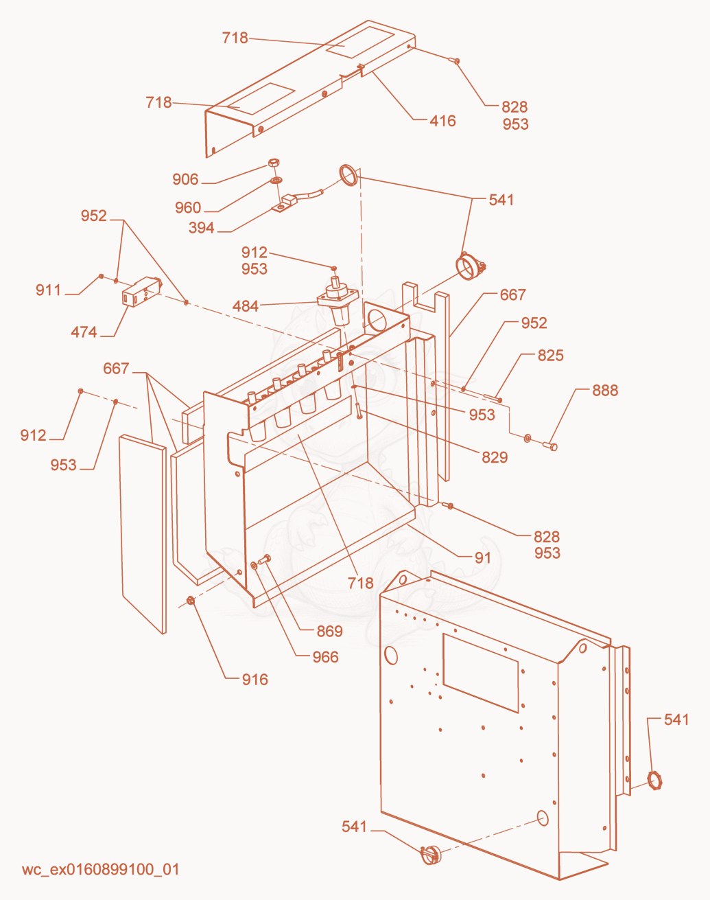 Exploded parts diagram of the Option-Cam Lock Box cpl. of a Wacker Neuson G25, with numbered balloons