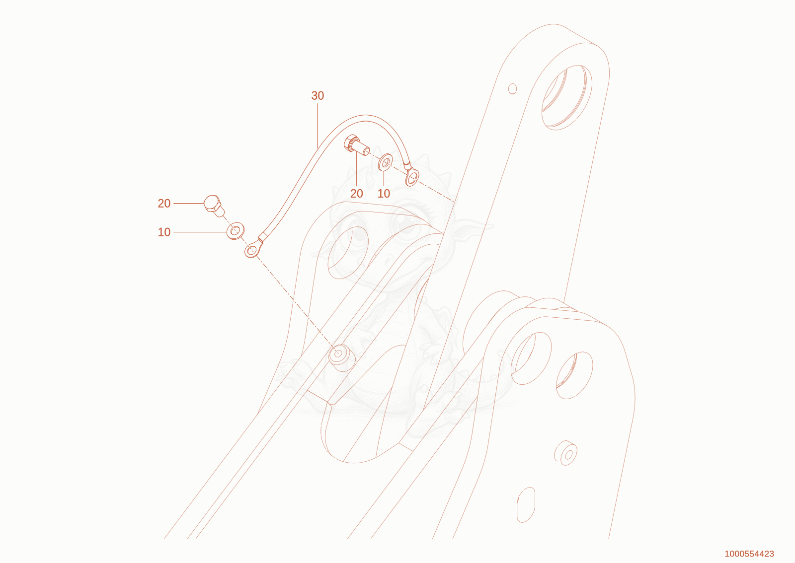 Exploded parts diagram of the cable of a Wacker Neuson WL300E(A15-01), with numbered balloons