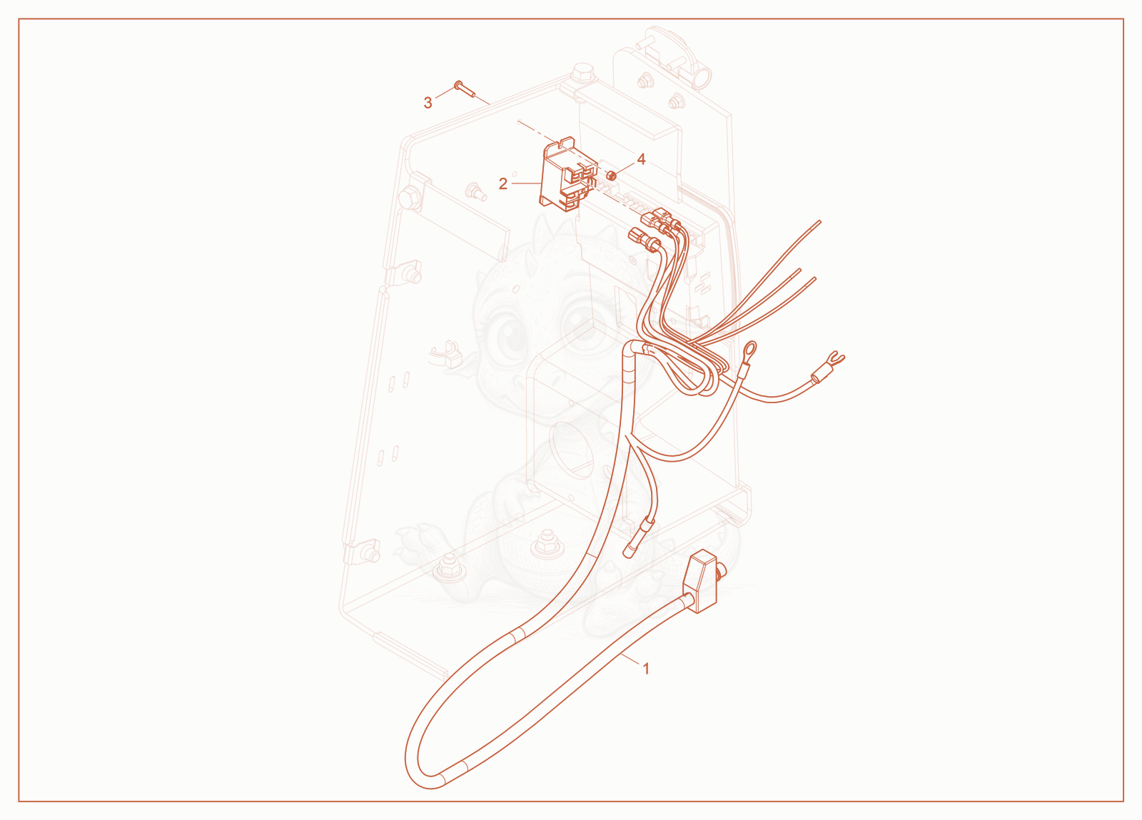 Exploded parts diagram of the Wiring Harness - Auto Start of a Wacker Neuson LTC4, with numbered balloons