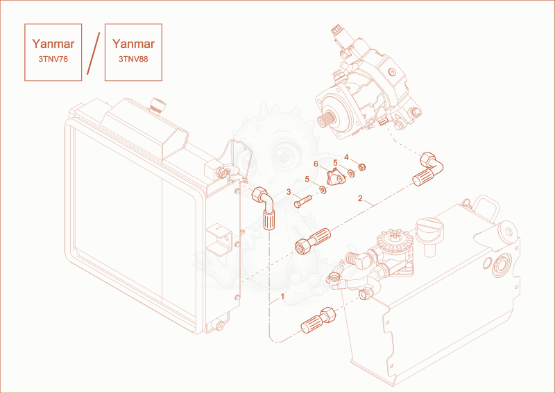 Exploded parts diagram of the COOLER INSTALLATION of a Wacker Neuson DW30, with numbered balloons