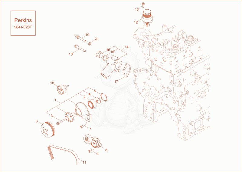 Exploded parts diagram of the COOLING SYSTEM option of a Wacker Neuson ET90, with numbered balloons