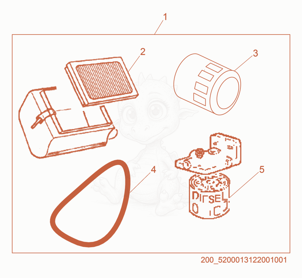 Exploded parts diagram of the Maintenance Kit of a Wacker Neuson LTN6L-V, with numbered balloons