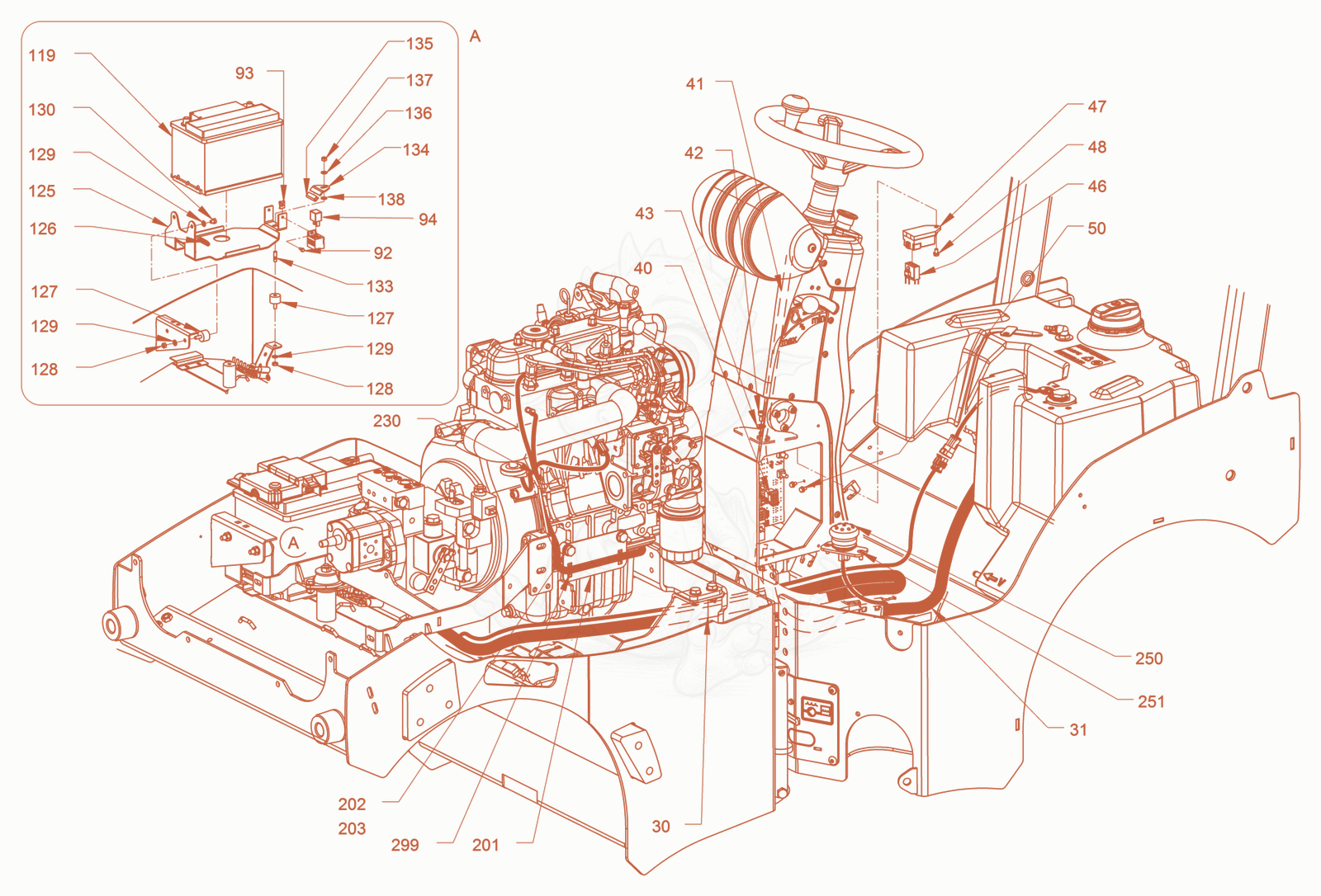 Exploded parts diagram of the electrical system of a Wacker Neuson RD18-100SE, with numbered balloons