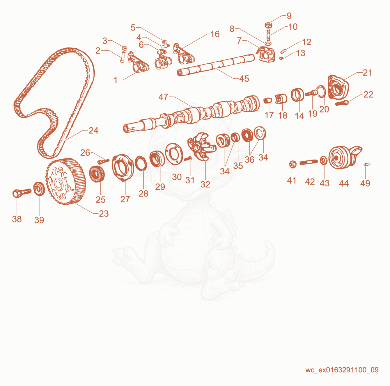 Exploded parts diagram of the Governor Control of a Wacker Neuson RD16-90, with numbered balloons