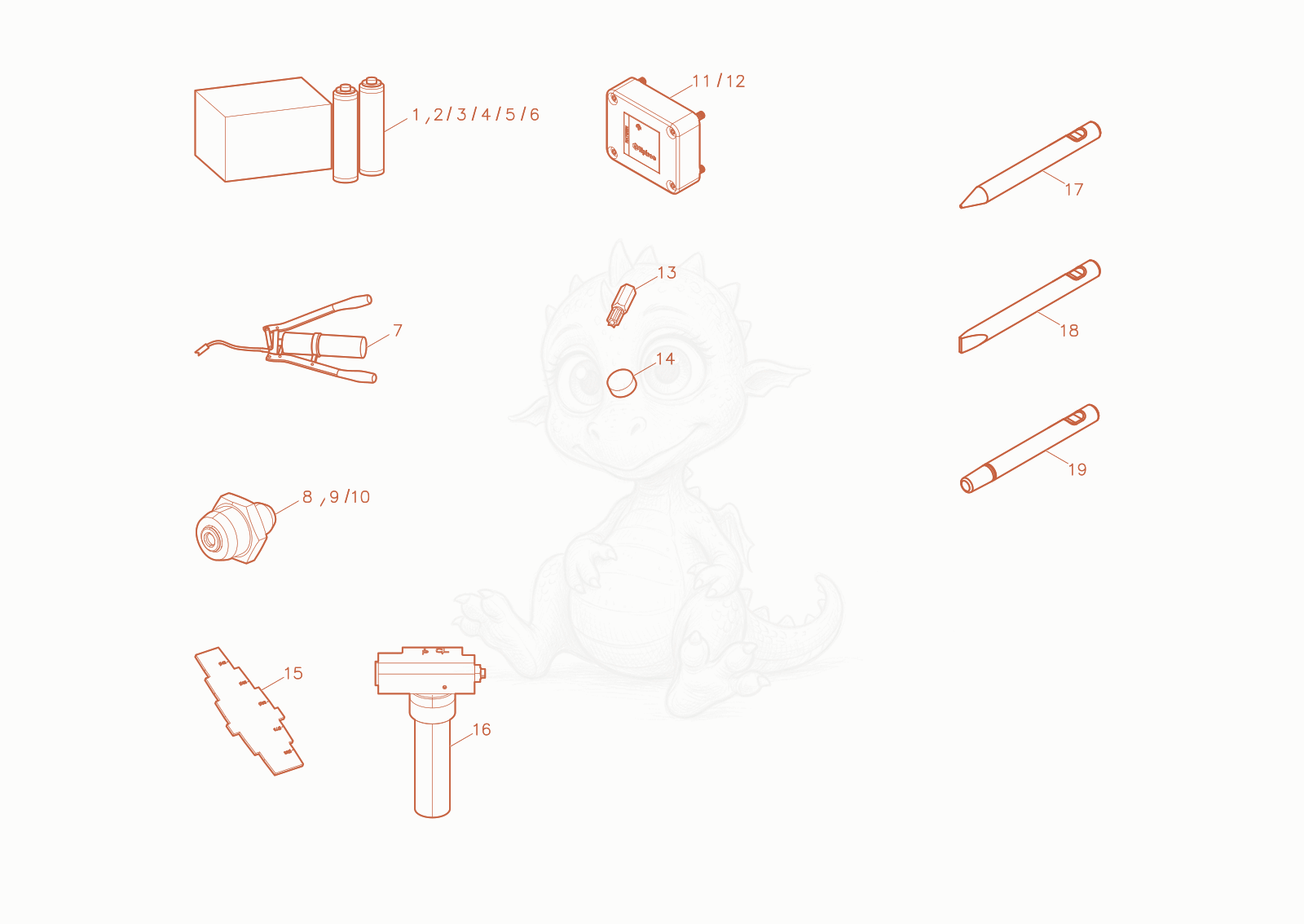 Despiece del Accessories Hydraul. breaker HB702 (Opt) de una máquina Wacker Neuson ET145, con globos numerados