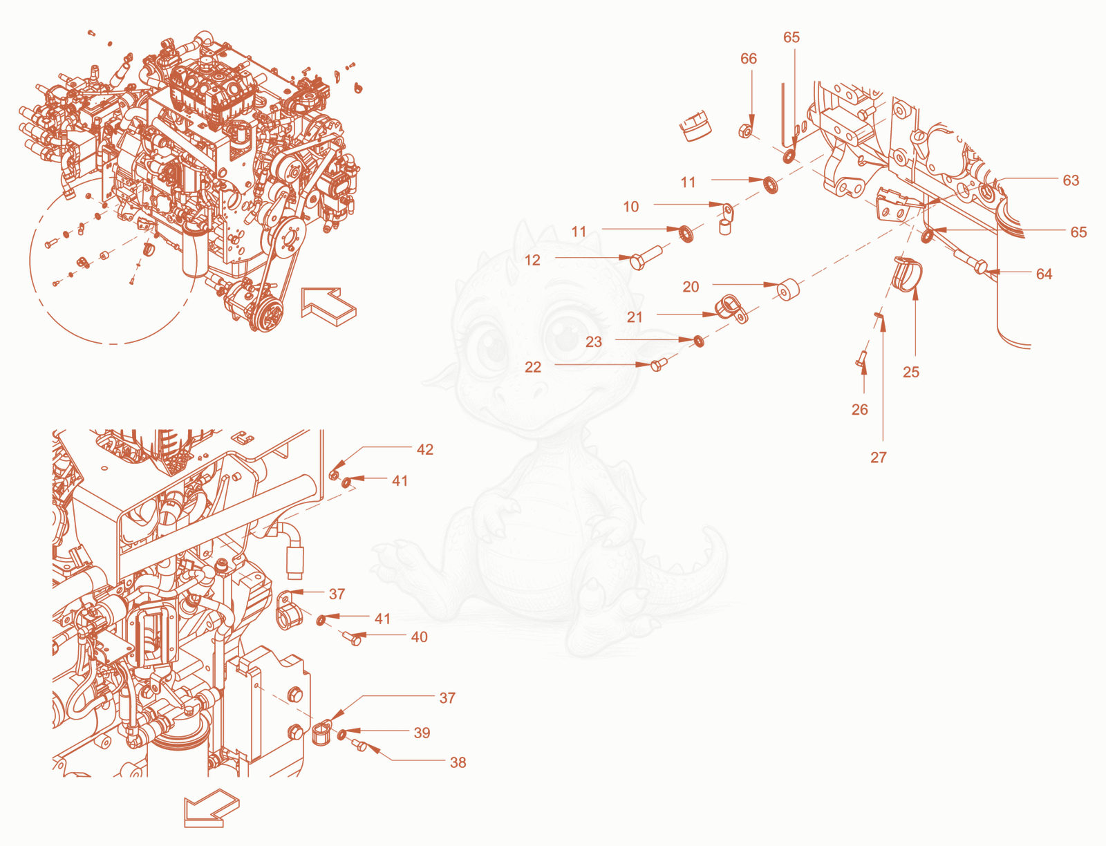 Exploded parts diagram of the electrical system of a Wacker Neuson RC110PUSCAB, with numbered balloons