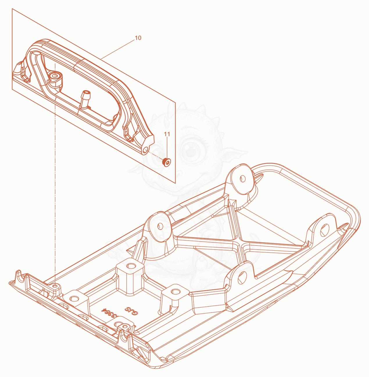 Exploded parts diagram of the Baseplate 400 basis of a Wacker Neuson BPS1340AW, with numbered balloons