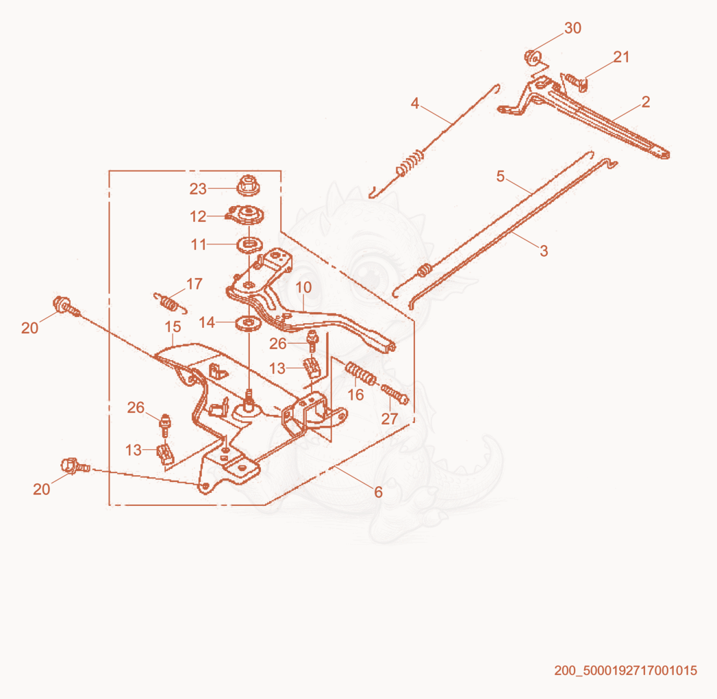 Exploded parts diagram of the Throttle cpl. of a Wacker Neuson CT48-13A-V, with numbered balloons