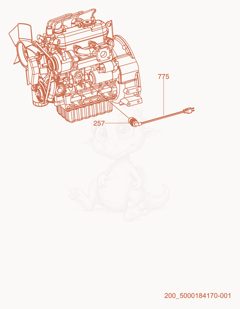 Exploded parts diagram of the Option-Engine Block Heater of a Wacker Neuson LTN6K-LT, with numbered balloons