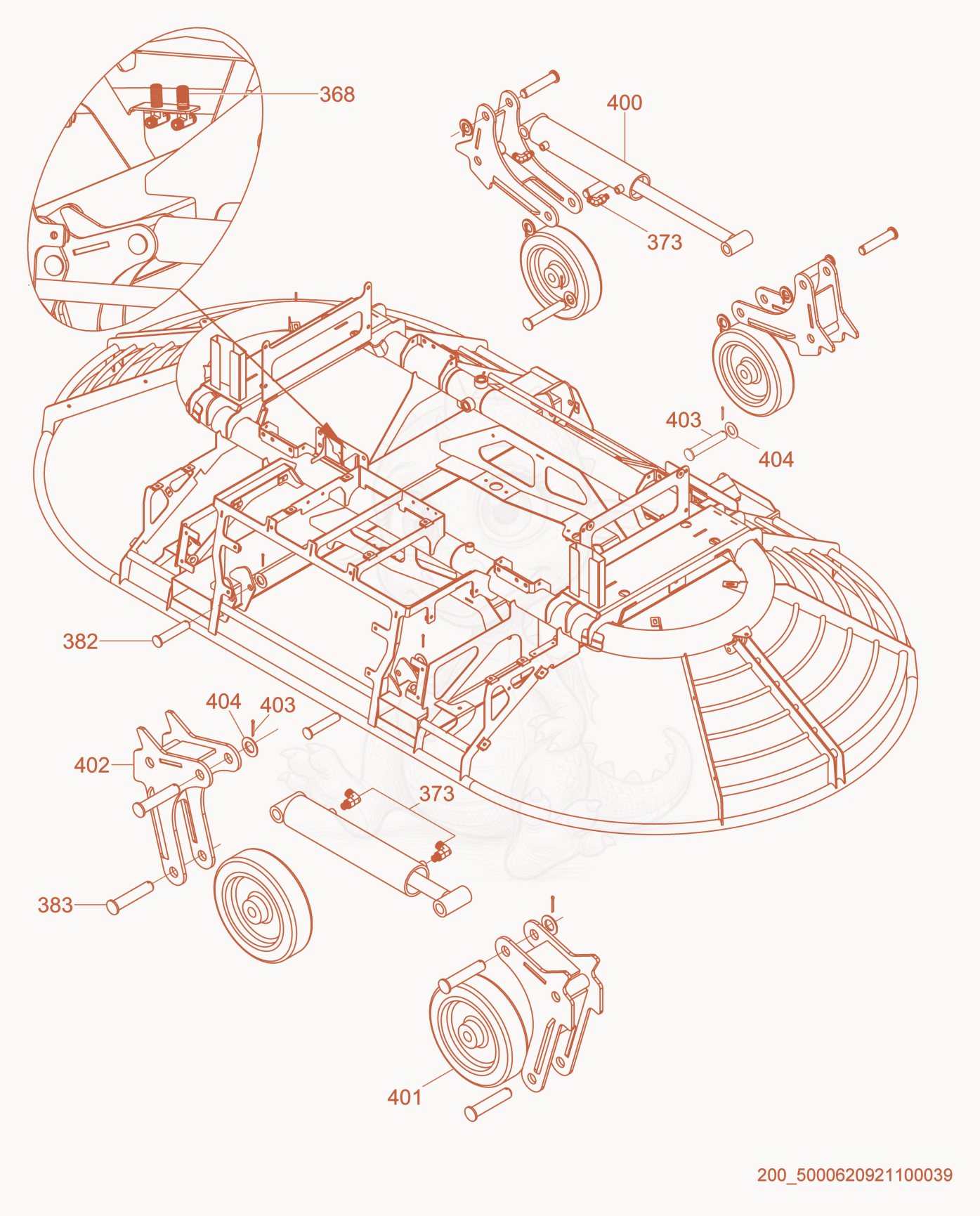 Exploded parts diagram of the Wheel Kit of a Wacker Neuson CRT60-66K, with numbered balloons