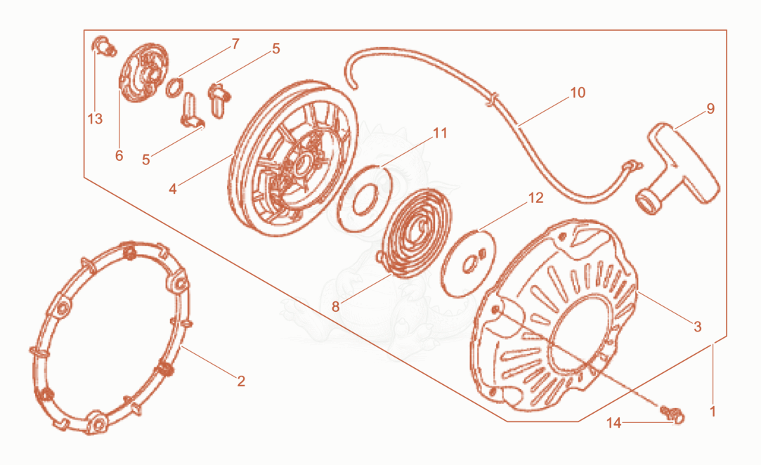 Exploded parts diagram of the Starter of a Wacker Neuson BS68-4AB/28, with numbered balloons
