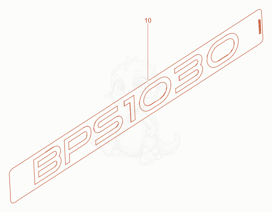 Exploded parts diagram of the Label BPS1030 of a Wacker Neuson XPSKMAT, with numbered balloons