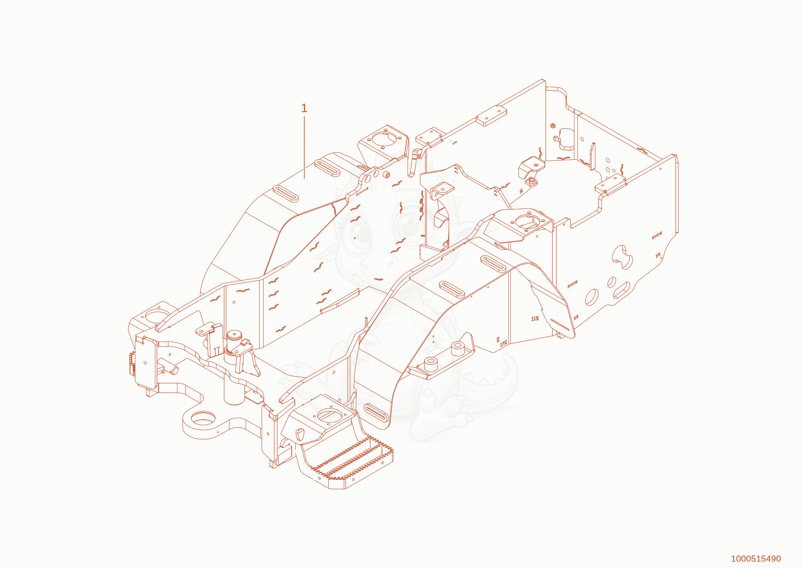 Despiece del REAR PART CHASSIS de una máquina Wacker Neuson WL28(A01-01), con globos numerados