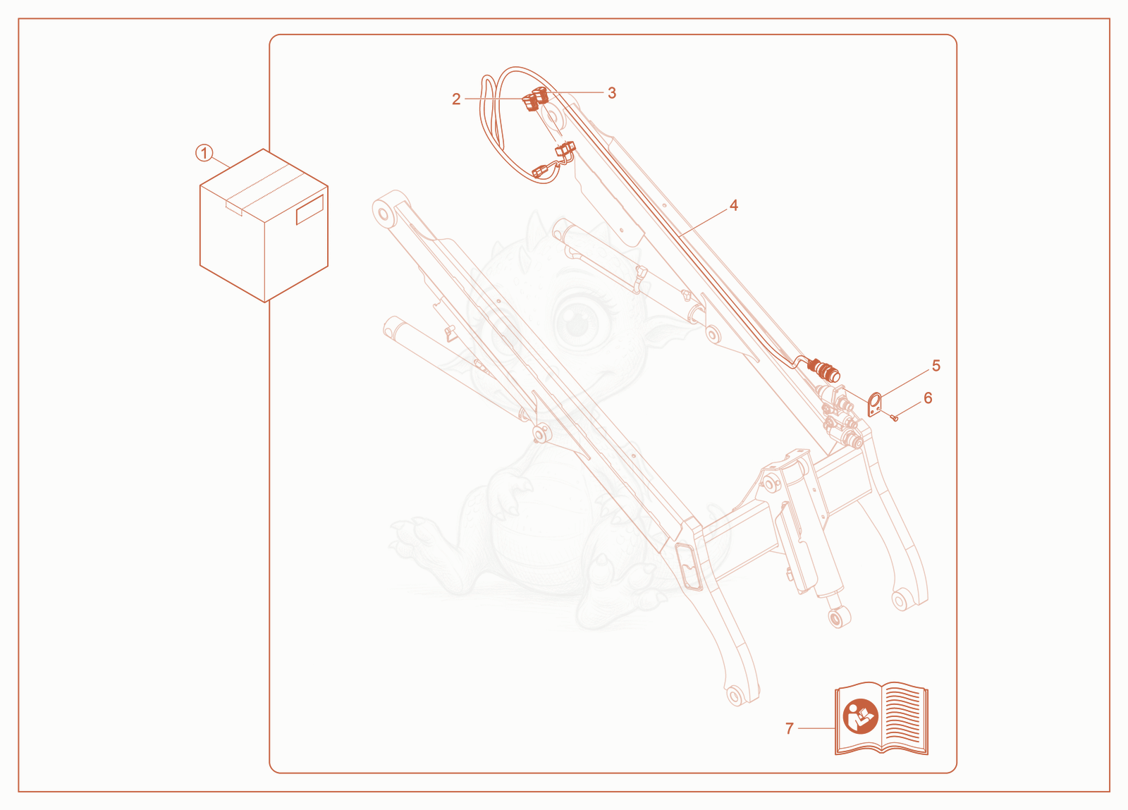 Exploded parts diagram of the Kit-Pin of a Wacker Neuson SM100, with numbered balloons