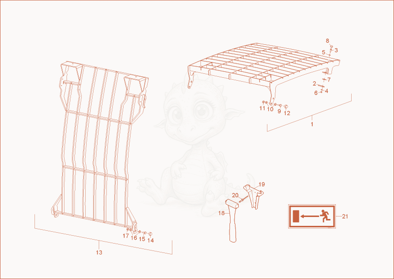 Exploded parts diagram of the COVERING/FOPS (Option) of a Wacker Neuson 2404, with numbered balloons