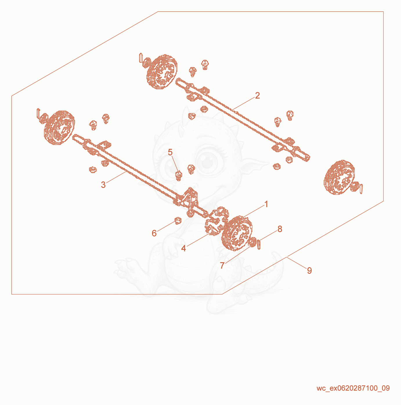 Exploded parts diagram of the Wheel Kit cpl. of a Wacker Neuson GV3800A, with numbered balloons