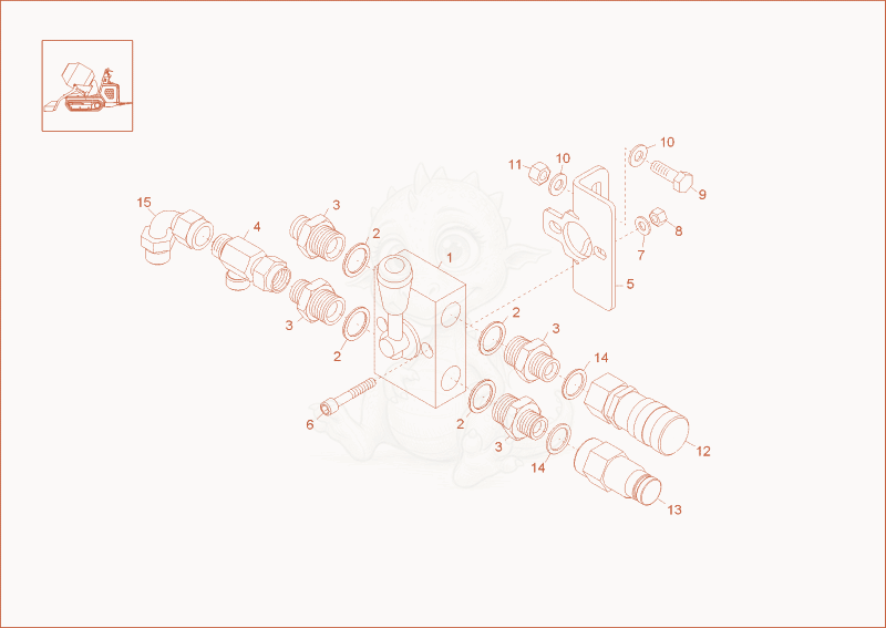Exploded parts diagram of the OPERATING VALVE 3 (Option) of a Wacker Neuson DT08PRO, with numbered balloons