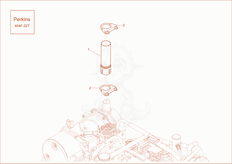 Exploded parts diagram of the exhaust of a Wacker Neuson EZ53, with numbered balloons