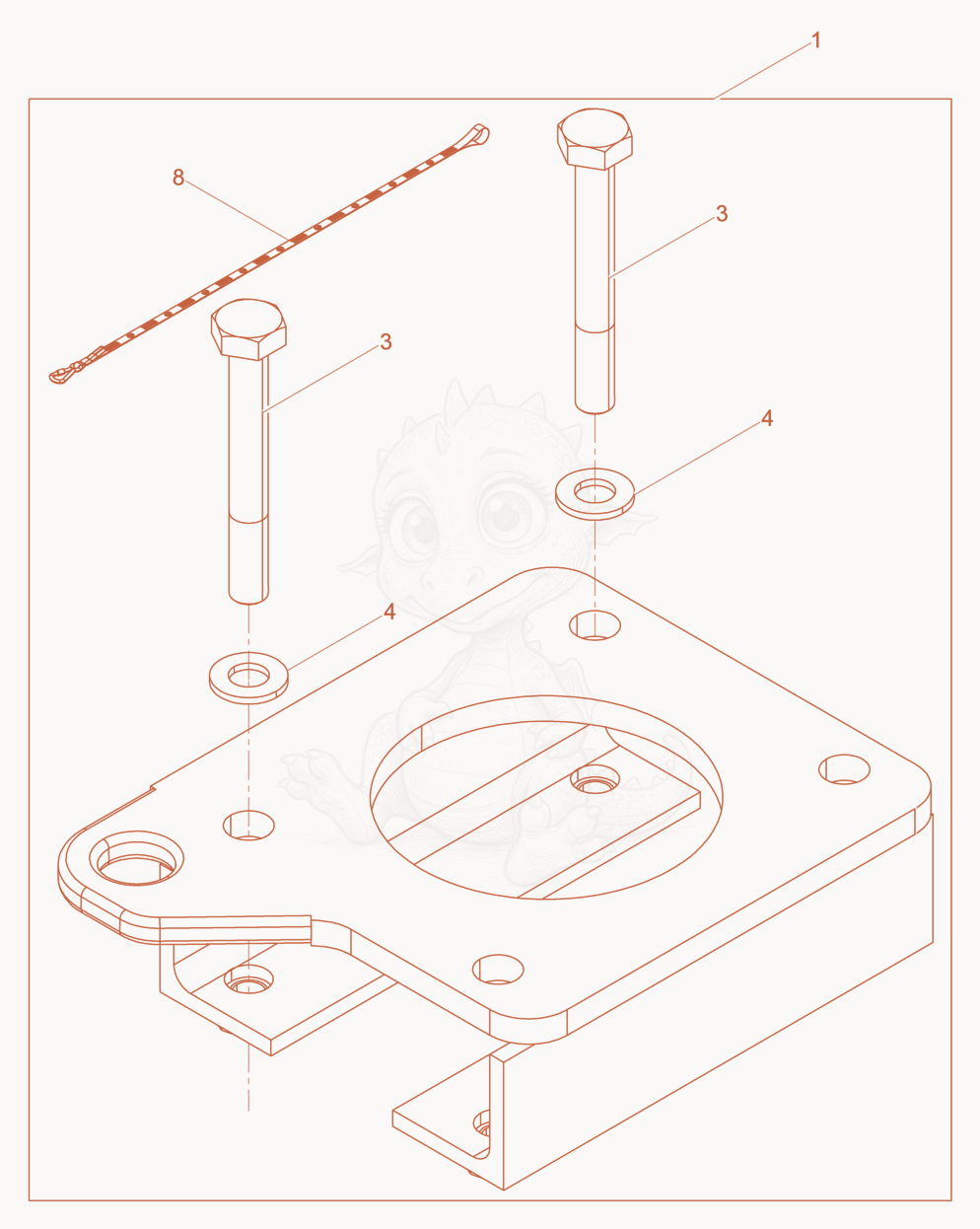 Exploded parts diagram of the Clamping device SV 41 of a Wacker Neuson AR36/3/230VARIO, with numbered balloons