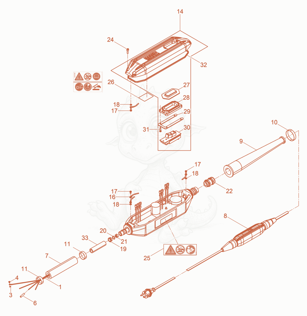 Exploded parts diagram of the Hose Connection cpl. of a Wacker Neuson IRFU45/230/5CH, with numbered balloons