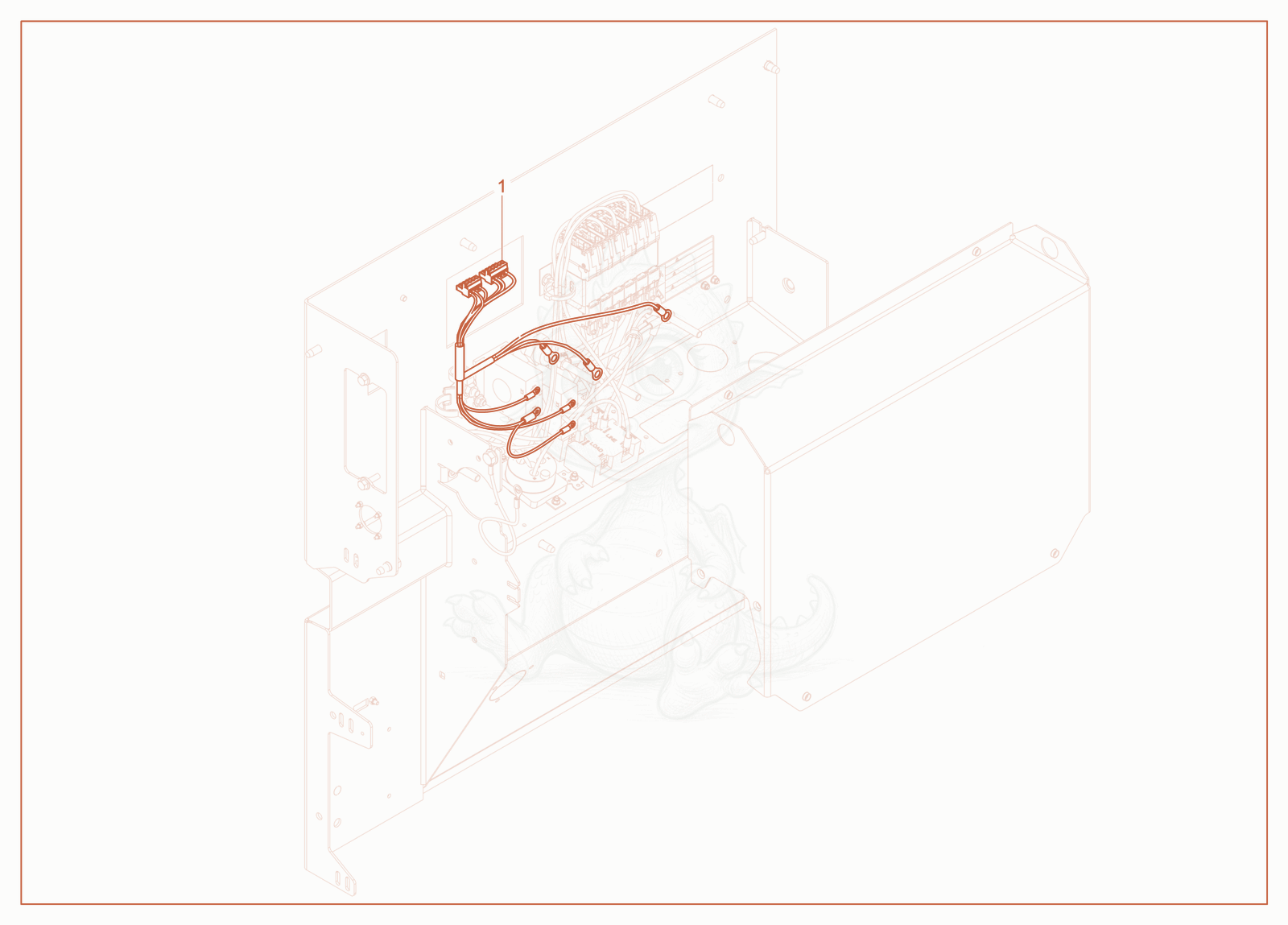 Exploded parts diagram of the Wiring Harness-Current Sensing of a Wacker Neuson LTG14, with numbered balloons
