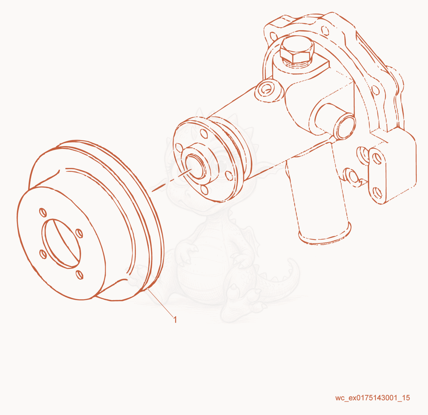 Exploded parts diagram of the Water Pump of a Wacker Neuson RD27-120, with numbered balloons