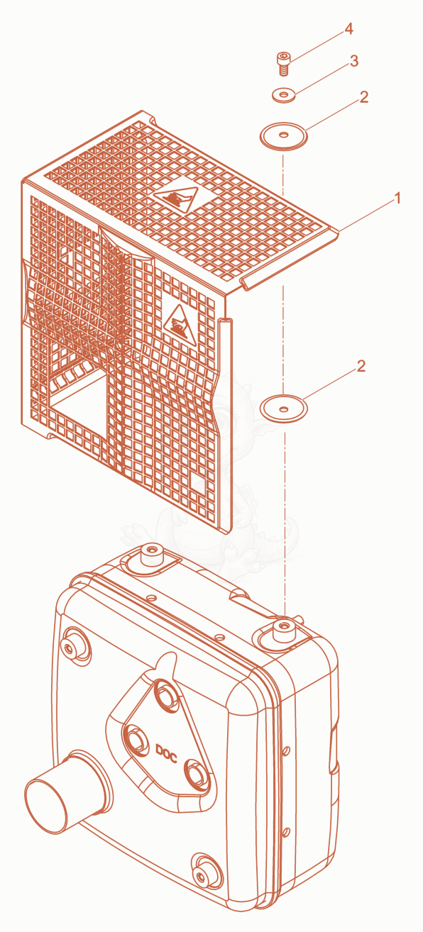 Exploded parts diagram of the Contact safety device of a Wacker Neuson DPU6555HEHAPN, with numbered balloons