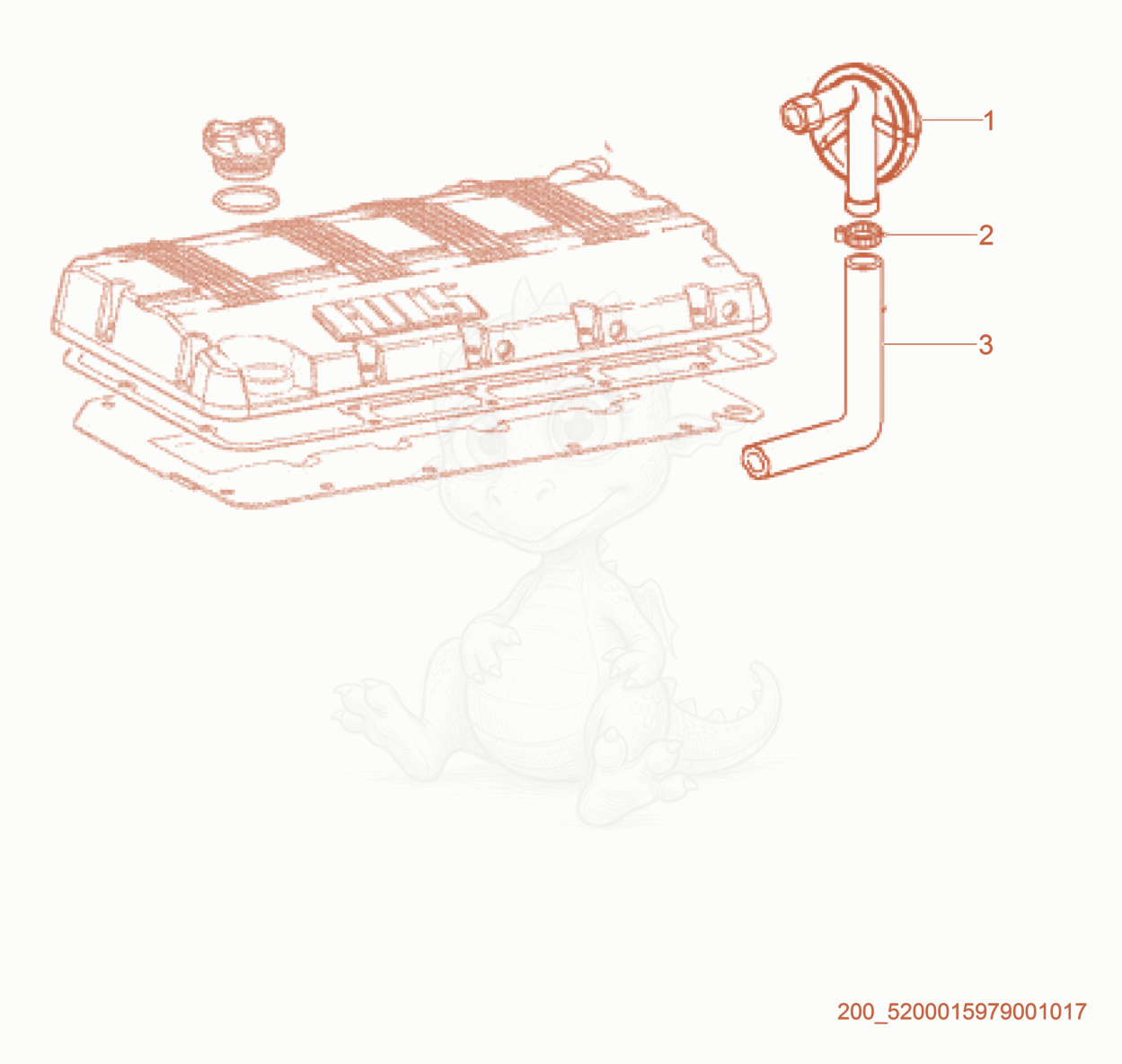 Exploded parts diagram of the Breather System of a Wacker Neuson RTL82-SC3, with numbered balloons