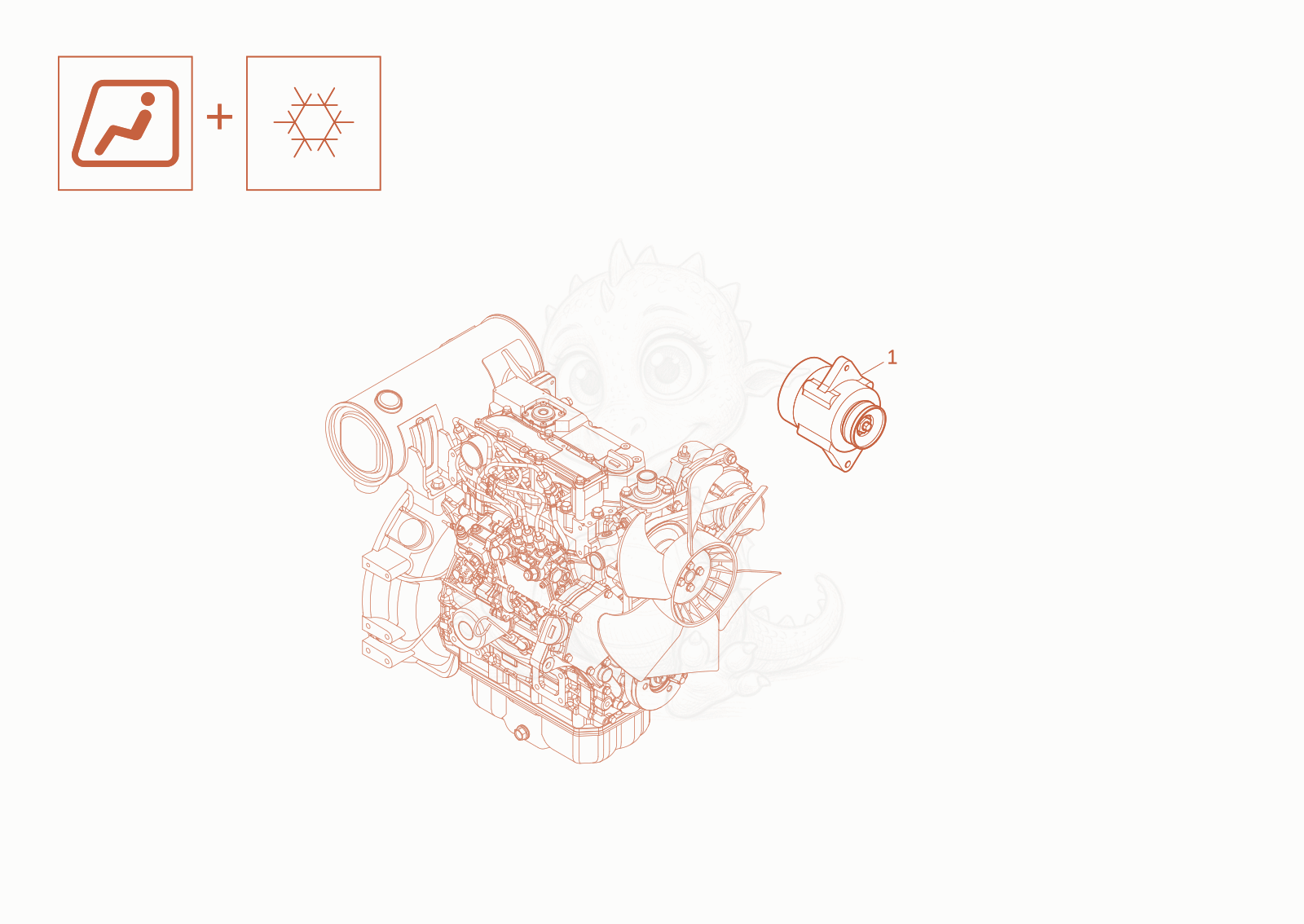 Exploded parts diagram of the generator (opt) of a Wacker Neuson EZ26-2, with numbered balloons