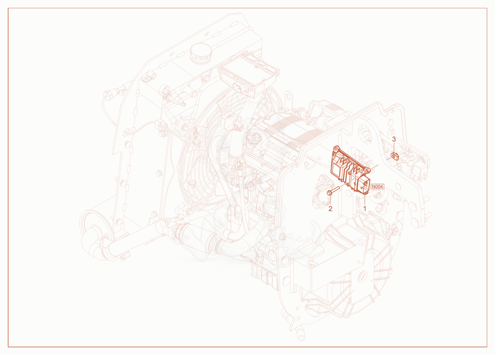 Exploded parts diagram of the ECU Controller of a Wacker Neuson RT-SC4, with numbered balloons